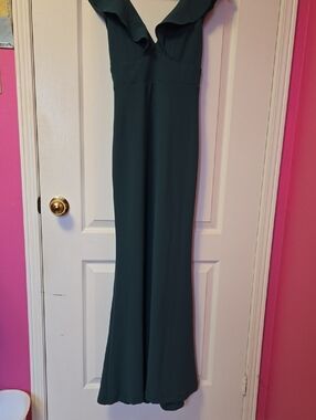 Dynamite Forest Green V-Neck Gown